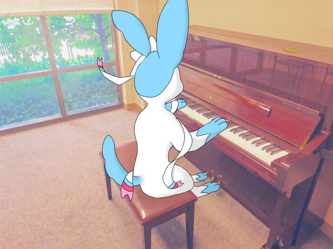 Sylveon Playing the Piano by Lipark